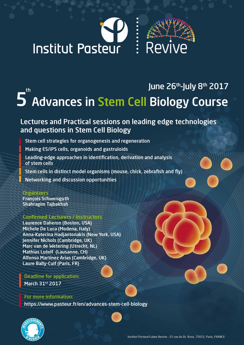 5th Advances in Stem Cell Biology Course, Institut Pasteur Eurostemcell